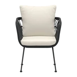 Lounge stoel zwart met beige kussen - Lavis Isola