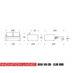 Luxe slaapbank 2-persoons - Innovation Living Neah 140 Slim Arm