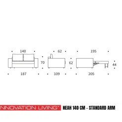 Luxe slaapbank 2-persoons - Innovation Living Neah 140 Standard Arm