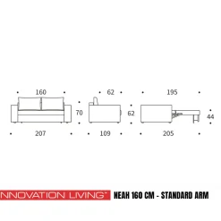 Luxe slaapbank 2-persoons - Innovation Living Neah 160 Standard Arm