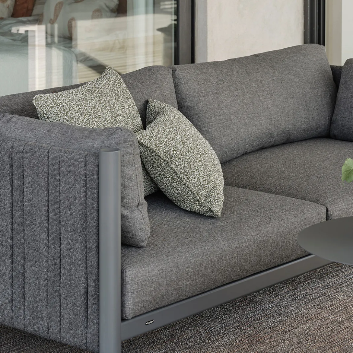 Luxe tuinbank gestoffeerd aluminium - Brafab Brad