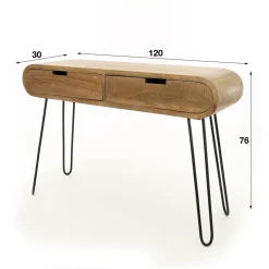 Mangohouten sidetable met ronde hoeken - Giani Barrel