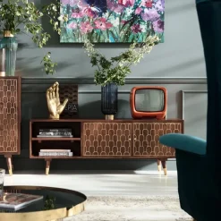 Mangohouten tv-meubel goud - Kare Design Muskat