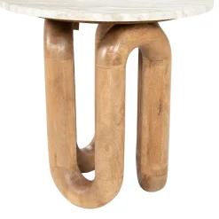 Marmere bijzettafel met hout - By-Boo LoopStone