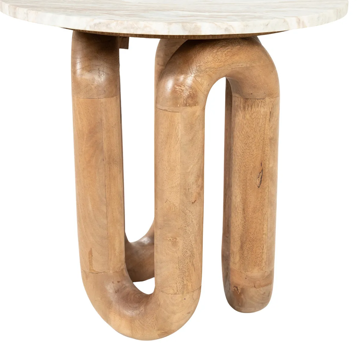 Marmere bijzettafel met hout - By-Boo LoopStone