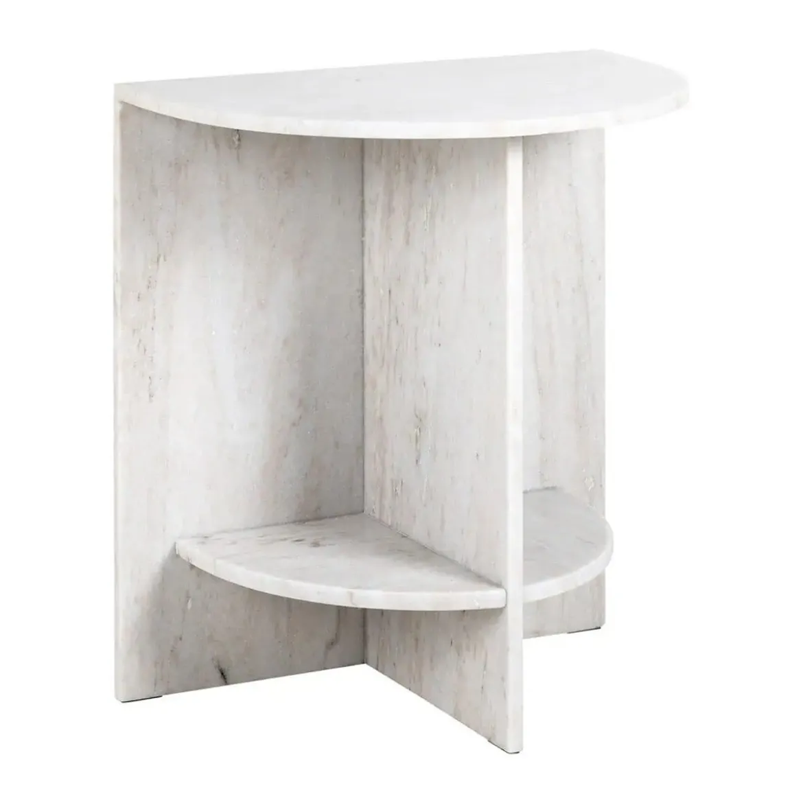Marmeren nachtkastje beige wit - Richmond Interiors Lansky