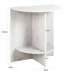 Marmeren nachtkastje beige wit - Richmond Interiors Lansky