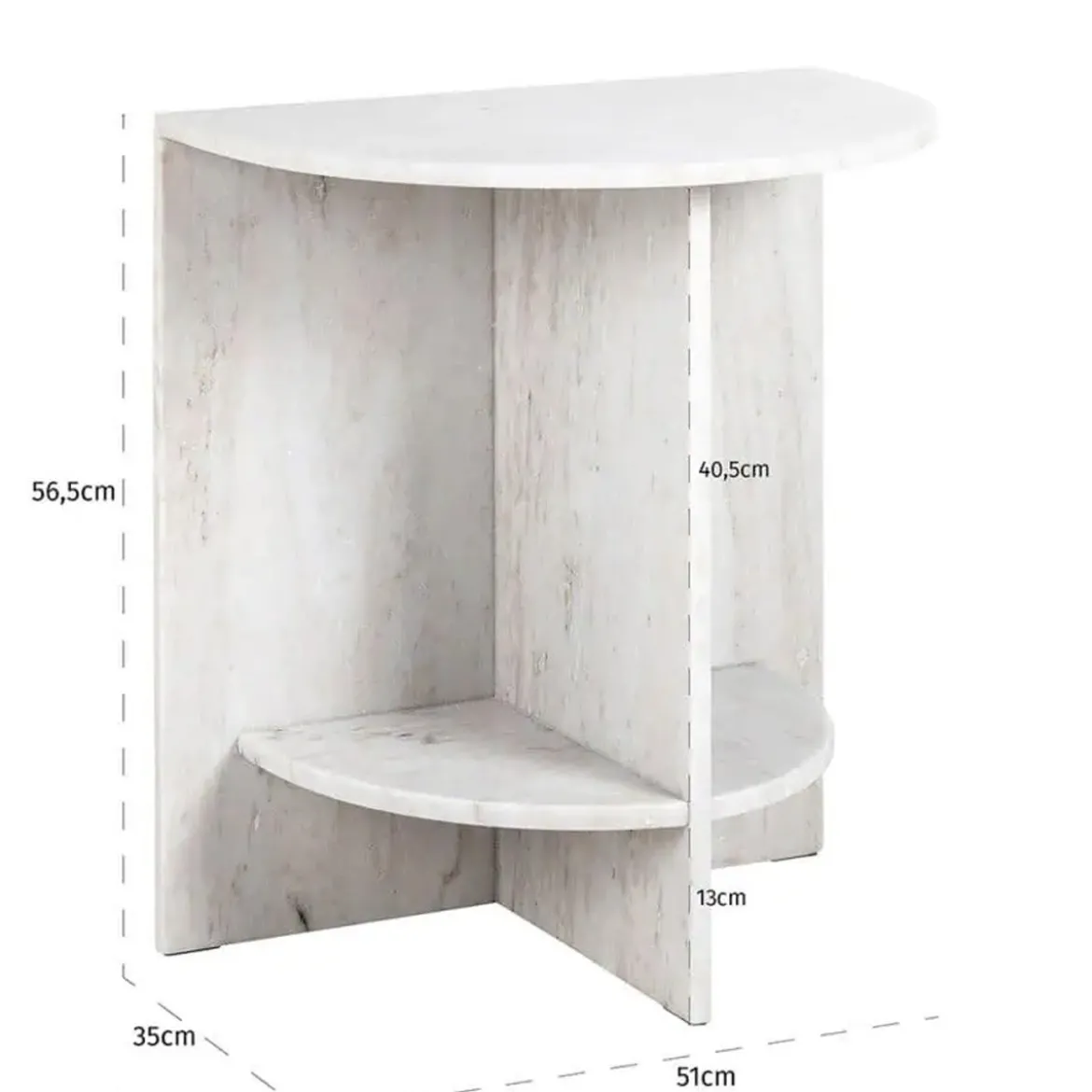 Marmeren nachtkastje beige wit - Richmond Interiors Lansky