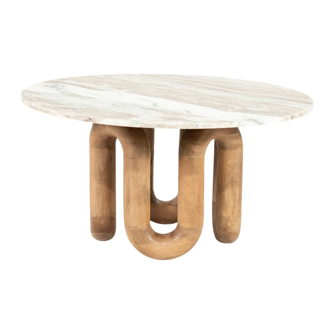 Marmere salontafel met hout - By-Boo LoopStone