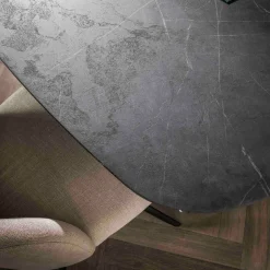 Marmer look eettafel deens ovaal - Giani Marmer Melamine