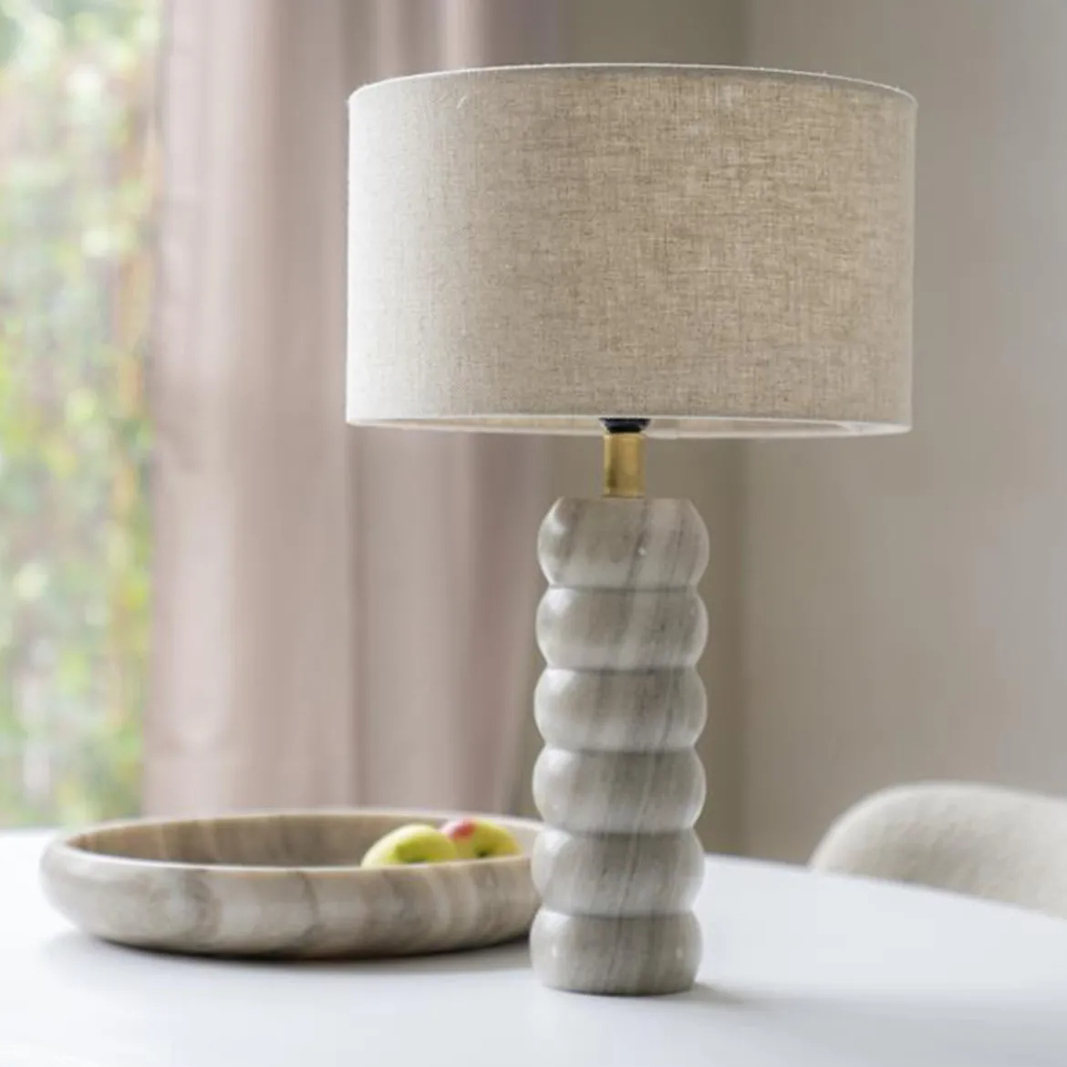 Marmer tafellamp beige - By-Boo Patron