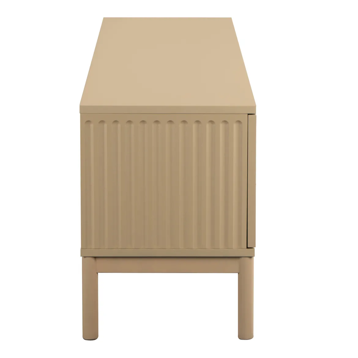 Mat beige tv-meubel met ribbels - Bodio Solly
