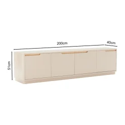 Mat tv-meubel grijsbeige - Bodio Twist
