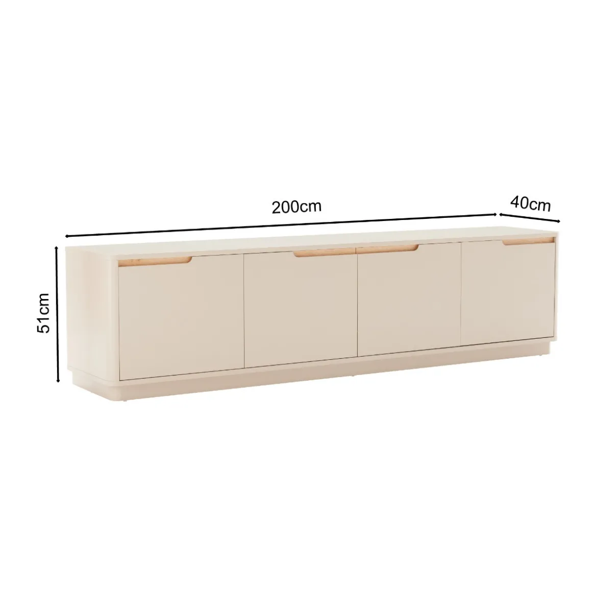 Mat tv-meubel grijsbeige - Bodio Twist