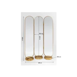 Messing spiegel kamerscherm - Kare Design Curve