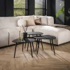 Metallic antraciet salontafel set organisch - Giani Iron