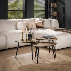Metallic brons salontafel set organische vorm - Giani Iron