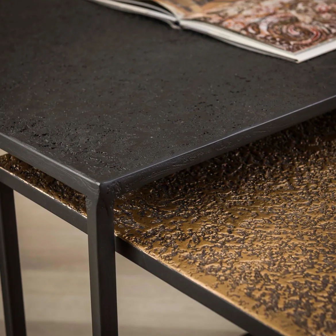Metallic salontafelset rechthoekig - Giani Iron