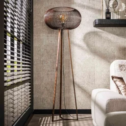 Minimalistische vloerlamp staaldraad - Santa Disk Wire