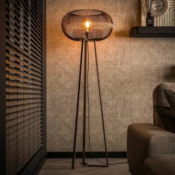 Minimalistische vloerlamp staaldraad - Santa Disk Wire