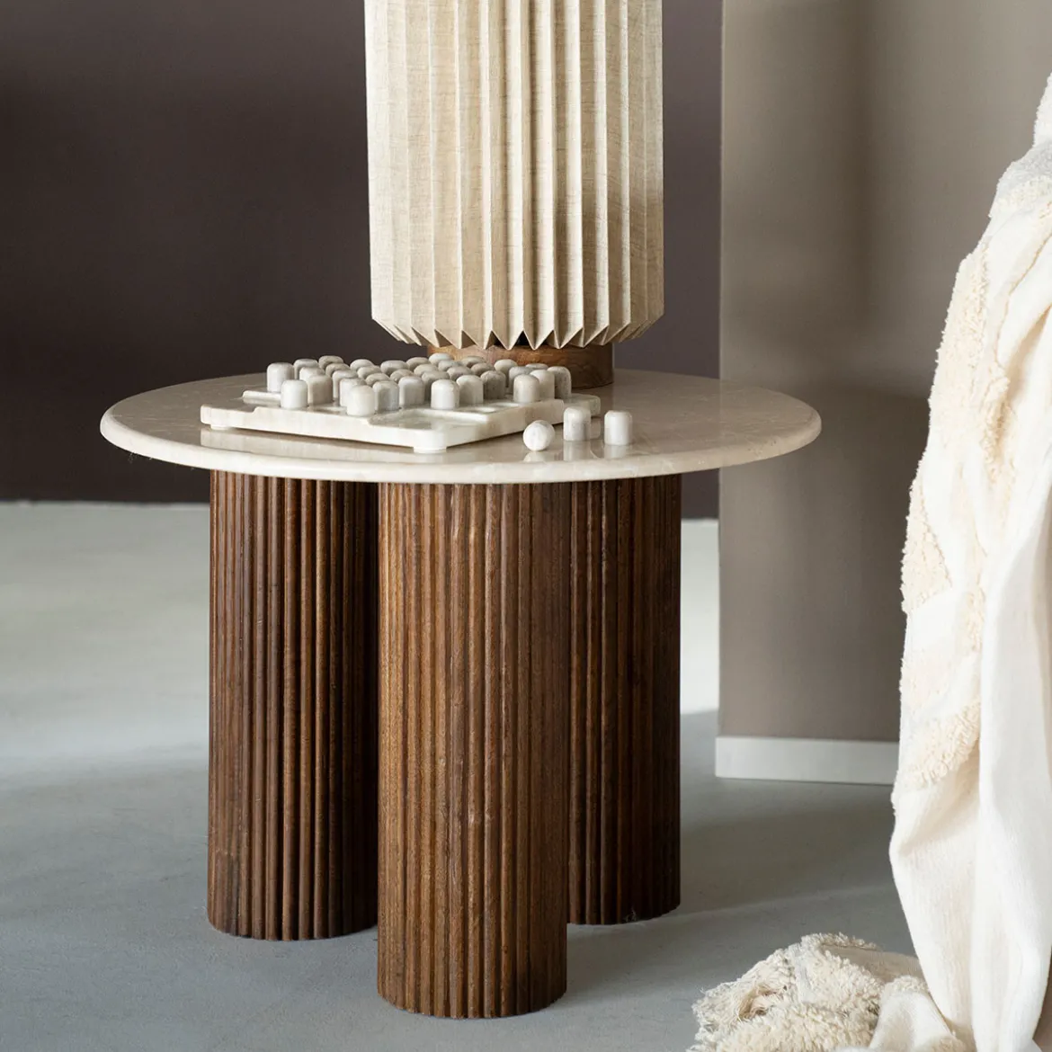 Moderne bijzettafel creme marmer - Eleonora Xavi