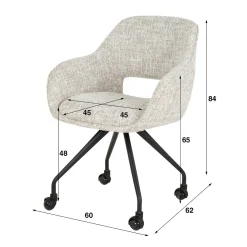 Moderne eetkamerstoel op wieltjes - Giani Spring