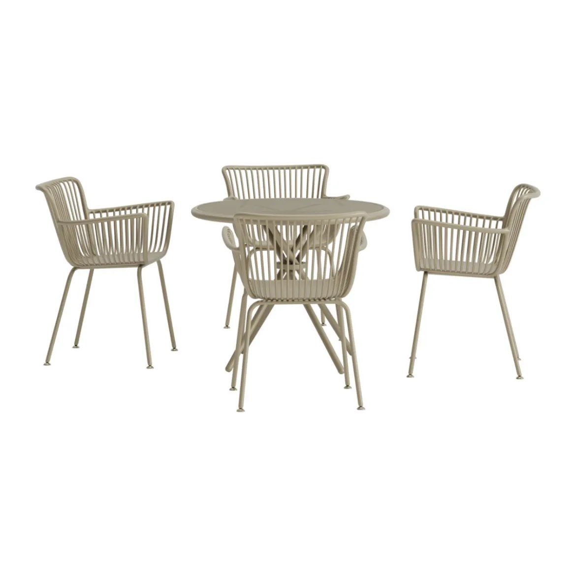 Moderne eetset met ronde tafel - Lavis Sifnos