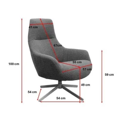 Moderne fauteuil draaibaar taupe - Kare Design Mimi