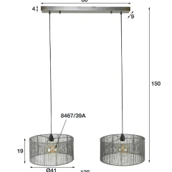 Moderne hanglamp metaal - Santa Faro