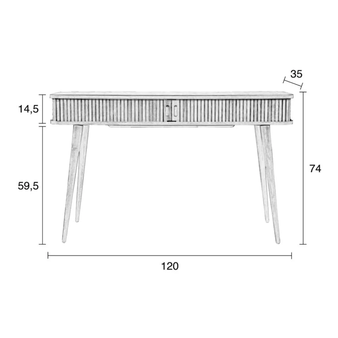 Modern houten bureau - Zuiver Barbier