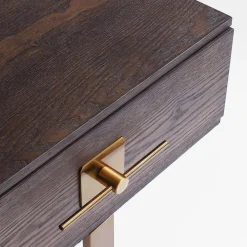 Nachtkastje hout met messing - Kare Design Osaka