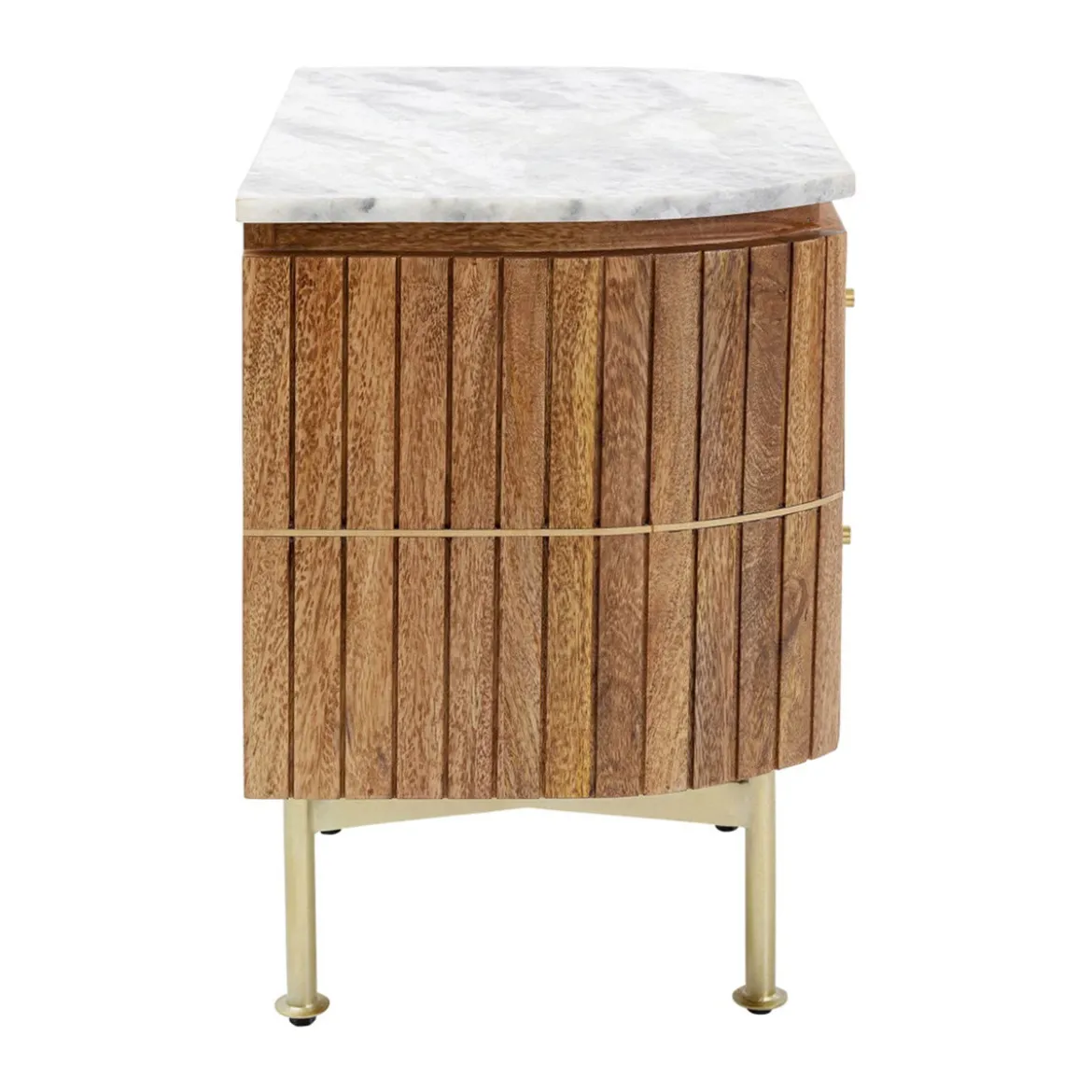 Nachtkastje mangohout en marmer - Kare Design Grace