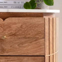 Nachtkastje mangohout en marmer - Kare Design Grace