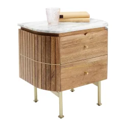 Nachtkastje mangohout en marmer - Kare Design Grace