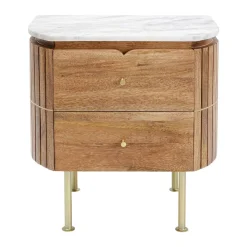 Nachtkastje mangohout en marmer - Kare Design Grace