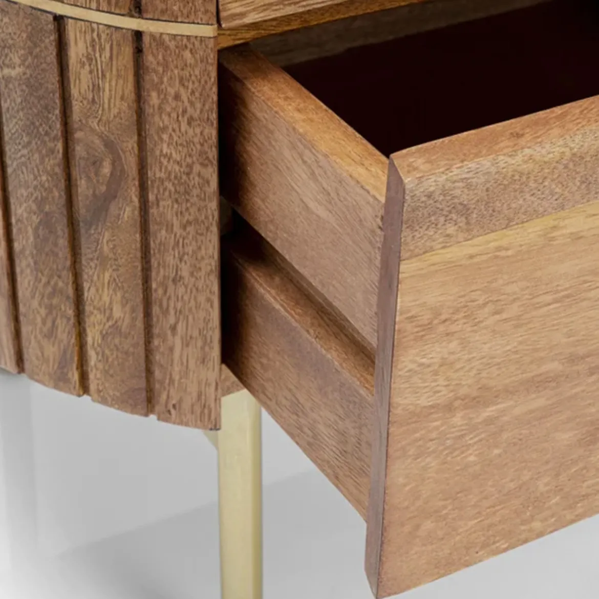 Nachtkastje mangohout en marmer - Kare Design Grace