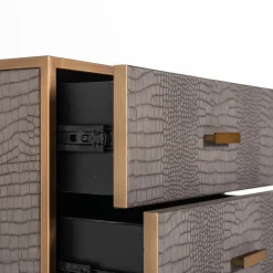 Nachtkastje slangenleer met goud - Richmond Interiors Classio