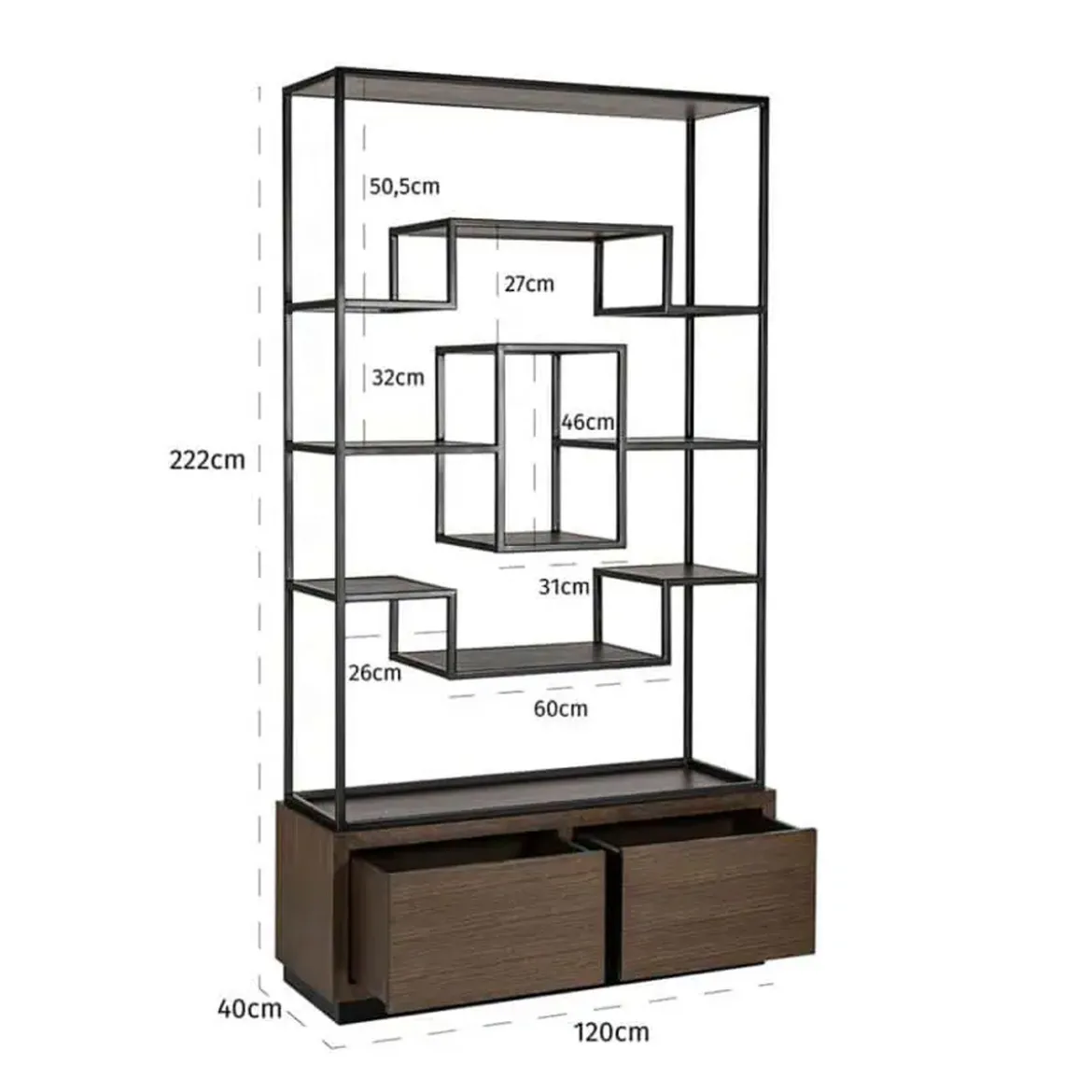 Open vakken kast asymmetrisch - Richmond Interiors Bonvoy