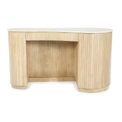 Organisch bureau marmer met ribbel hout - Eleonora Kira
