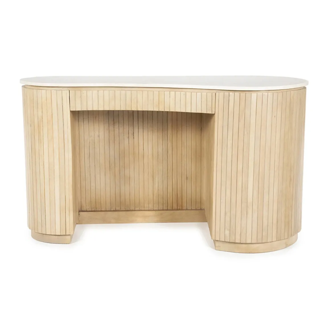 Organisch bureau marmer met ribbel hout - Eleonora Kira