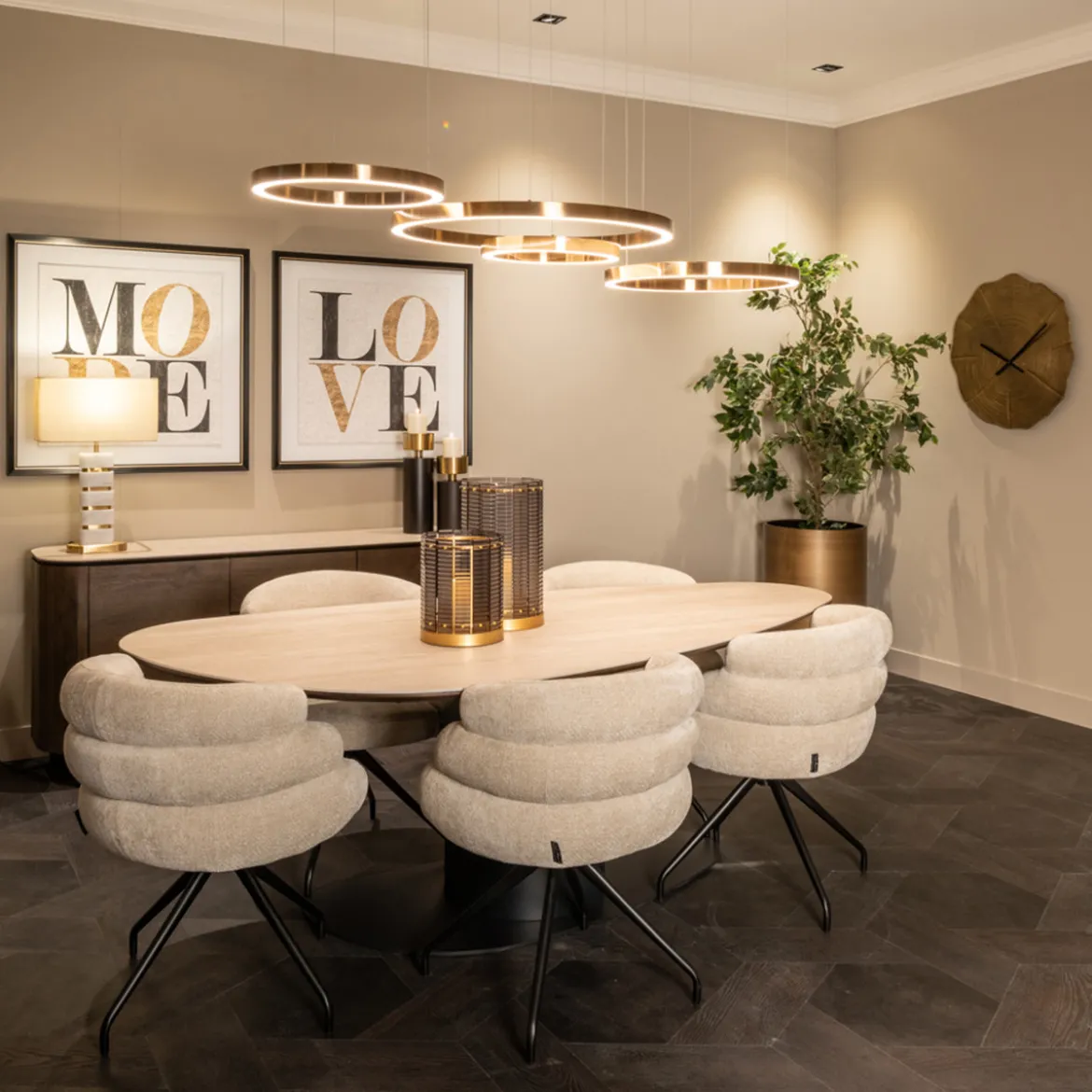 Organische eettafel travertine - Richmond Interiors Ritz