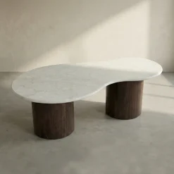 Organische salontafel beige marmer - Bodio Atlas Marmer