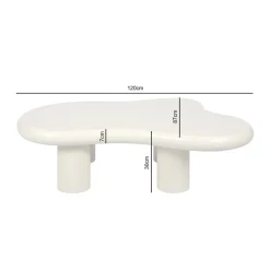 Organische salontafel creme wit - Bodio Cloud