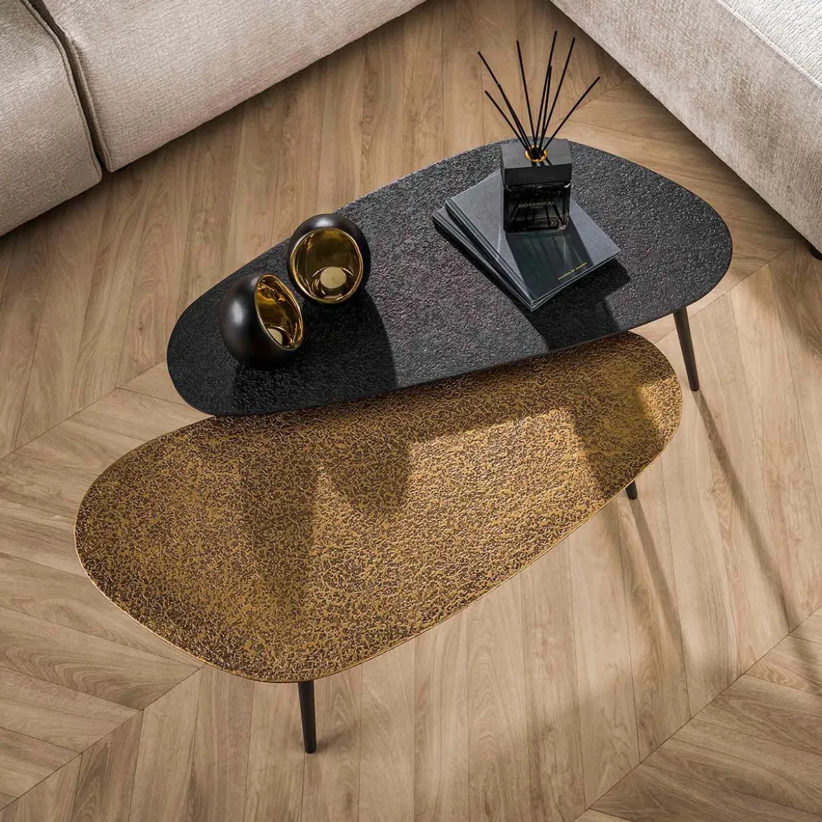 Organische salontafel set metallic - Giani Iron