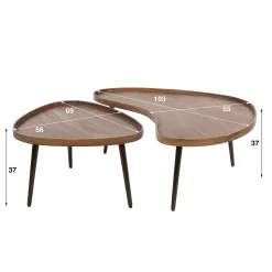 Organische salontafels met metaal frame - Giani Carve