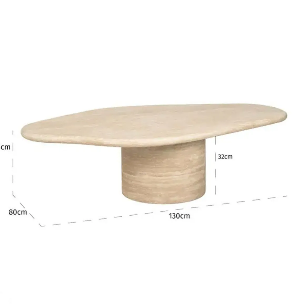 Organische salontafel travertin beige - Richmond Interiors Fictus
