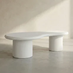 Organische salontafel wit - Bodio Atlas White