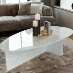 Organische salontafel wit marmer - Richmond Interiors Brandon