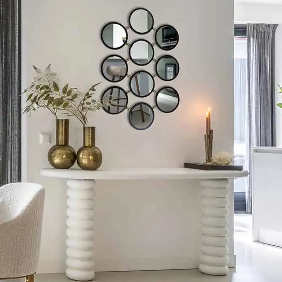 Organische sidetable wit - Richmond Interiors Bloomstone