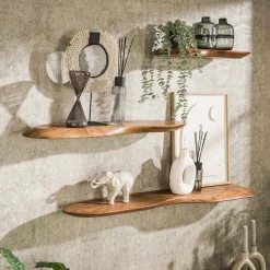 Organische wandplank massief acaciahout - Giani Organic